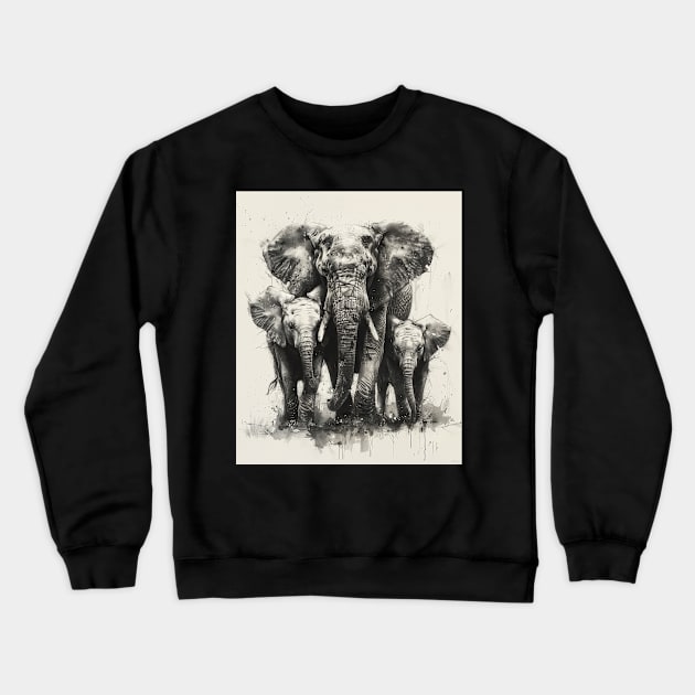 Elephant Memory Mysteries Crewneck Sweatshirt by Merle Huisman